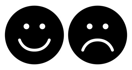 Fototapeta premium Happy and sad face icons.