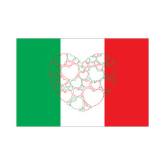 Flag of Italy with heart