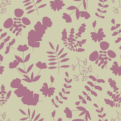 Seamless pattern with flowers. Vector graphic design of floral elements with hand drawn flowers.