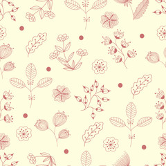 Fototapeta na wymiar Seamless pattern with flowers. Vector graphic design of floral elements with hand drawn flowers.