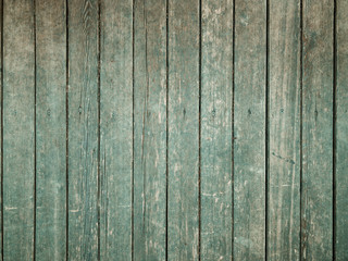 Background of old wooden vintage texture boards painted with green paint. 