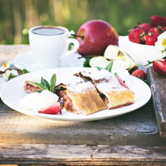 Apple and Strawberry Strudel