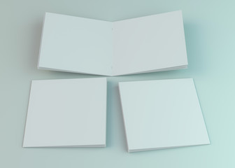 Blank brochure, magazine, booklet mockup isolated on white background. 3D