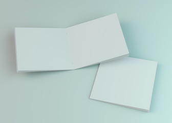 Blank brochure, magazine, booklet mockup isolated on white background. 3D