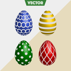 Colorful 3D Vector Easter Eggs mixed designs