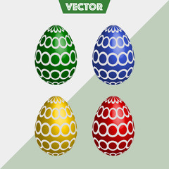 Colorful 3D Vector Easter Eggs circles