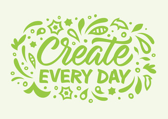 create_every_day_calligraphy_pattern_green