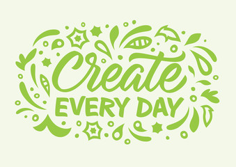 Fototapeta premium create_every_day_calligraphy_pattern_green