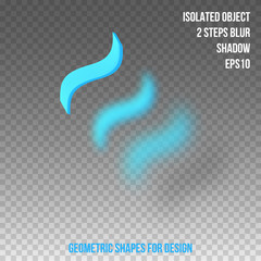 Geometric element for design. Isolated object with blur and shadow. 3D vector.