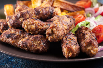 Kebapche or cevapcici, balkan minced meat kebab
