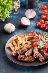 Kebapche or cevapcici, balkan minced meat kebab