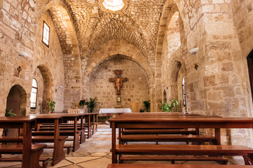 The interior of the St. John church in Akko, Israel, Middle East