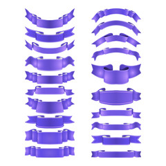 Fototapeta premium isolated vector colored satin ribbons set