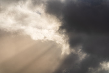 clouds with beam of light