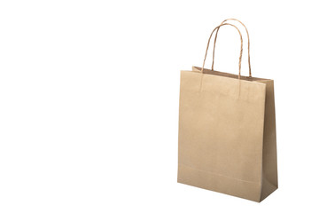Paper shopping bag isolated.