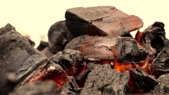 Coal fire close up. 