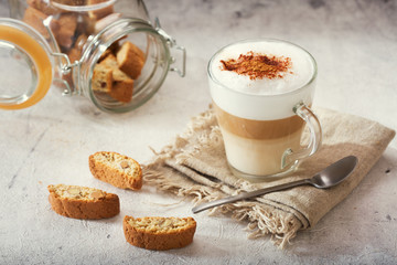 glass of latte coffee