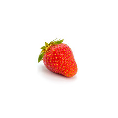 Photo of red strawberry isolated on white background