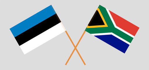 RSA and Estonia. The South African and Estonian flags. Official colors. Correct proportion. Vector