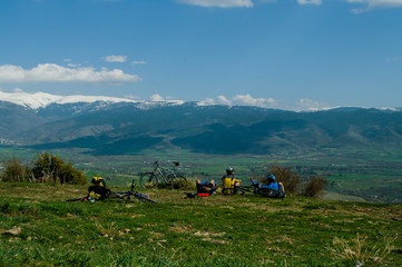 Bikepacking with friends in the mountains