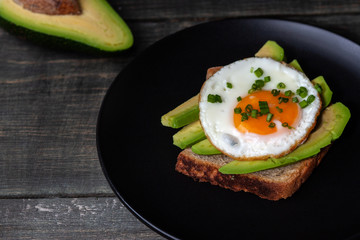 On the plate is a fried egg. Food for all