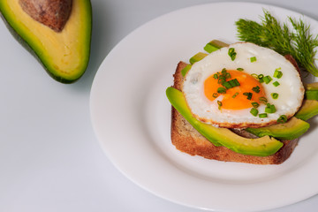 On the plate is a fried egg. Food for all