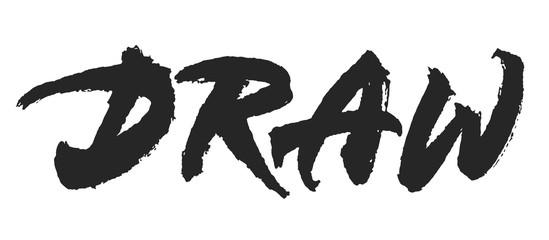 Draw vector lettering. Handwritten text label. Freehand typography design