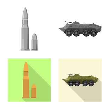 Vector illustration of weapon and gun icon. Collection of weapon and army stock vector illustration.