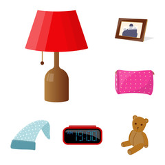 Vector illustration of dreams and night sign. Collection of dreams and bedroom stock vector illustration.