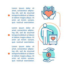 Donation article page vector template