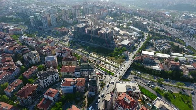 Abstract Top Down Aerial Shot Elevated Highway, Infrastructure Transport