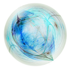 Abstract fractal blue planet, digital artwork for creative graphic design