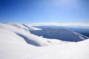 Mountain ridge in winter