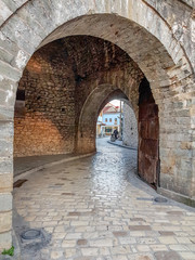 Obraz premium Ioannnina city castle main gate and pedestrian road Greece