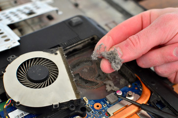 Cleaning the cooling system, processor, cooler, personal computer or notebok from dust. The...