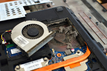 Cleaning the cooling system, processor, cooler, personal computer or notebok from dust. The...