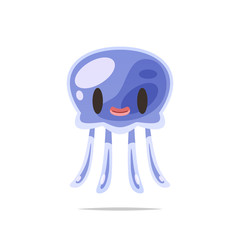 Cartoon jellyfish vector isolated illustration