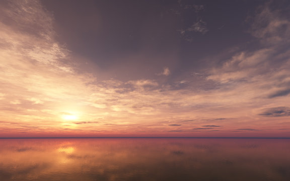 sunset over the sea