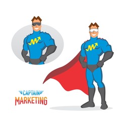 mascot super hero for marketing logo
