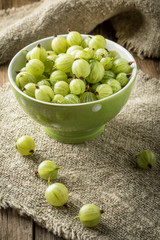 Fresh gooseberry in bowl.