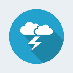 Clouds and lightning. Flat, clean, minimal and isolated vector illustration with minimal and modern design.