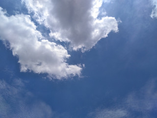 Fototapeta premium White soft cloud texture on blue sky background