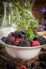 Mix of berries in a bowl.