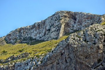 Fototapeta premium View of the mountainside on the way to the Formentor Lighthouse