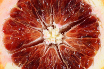 closeup of blood orange slice