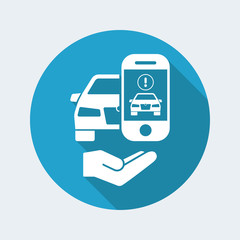Car alert notice on smartphone