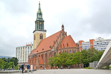 BERLIN, GERMANY. The Saint church of Maria in cloudy day