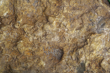Multicolor Rock texture and surface background. Cracked and weathered natural stone background.