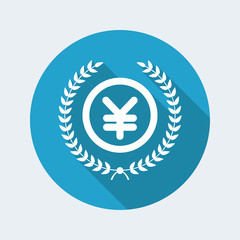 Obraz premium Laurel wreath with Yen symbol