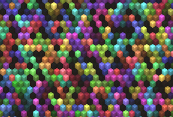 colored 3d illusion cubes